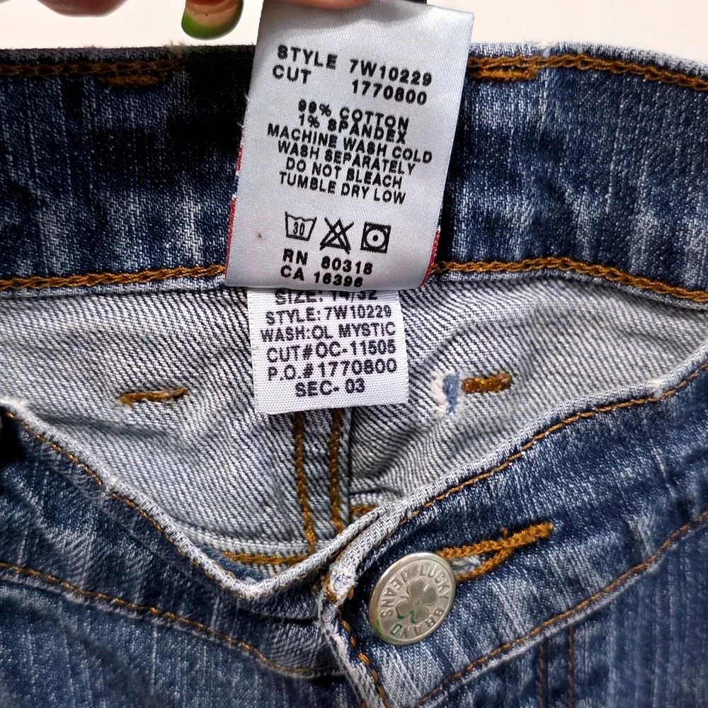 Vintage Lucky Brand Rider Fit Relaxed Jeans Blue Distressed Straight Leg 14/32